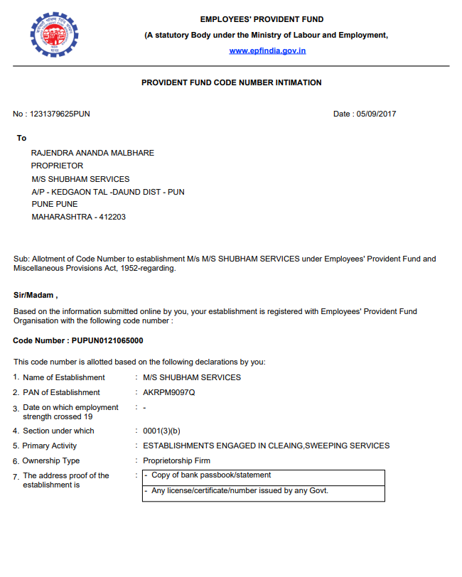 certificate allotment